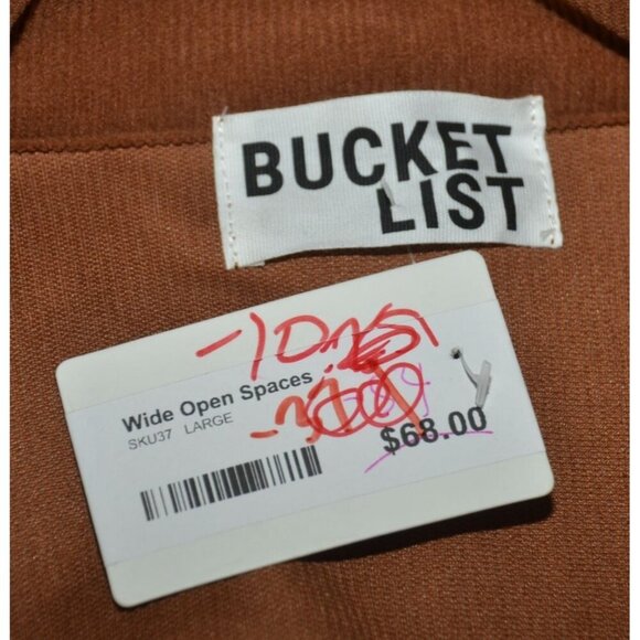 NWT Bucket List Brown Corduroy Shorts Romper Ladies Size L Button Front Casual - Picture 6 of 8